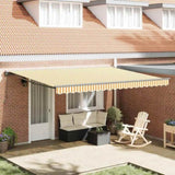 Retractable Awning Manual Orange and White 450x300 cm Fabric 3330865
