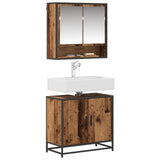 Bathroom Furniture Set with Door 2 pcs Old Wood Engineered Wood 3402345