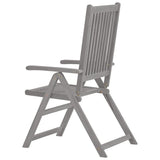Garden Chair Set of 2 Grey Solid Acacia Wood Standard Foldable 45938