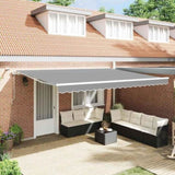 Awning Frame with LED Strip Lights White 500 x 300 cm Aluminium 313223