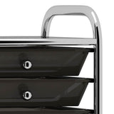 10-Drawer Mobile Storage Trolley Black Plastic 320402