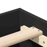 Bed Frame Black Engineered wood, solid eucalyptus wood, plywood 3328700
