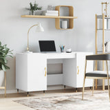 Desk White 140x50x75 cm Engineered Wood 829524
