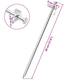 Tent Pegs 24 pcs 30 cm 8 mm Galvanised Steel 4009357