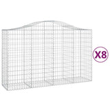 Arched Gabion Baskets 8 pcs 200x50x120/140 cm Galvanised Iron 3145667
