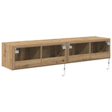 TV Wall Cabinet with LED 2 pcs Artisan Oak 80 x 35 x 31 cm 863107