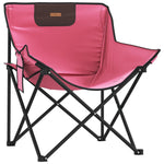 ZNTS Camping Chairs with Pocket Foldable 2 pcs Pink 366554