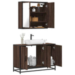 2 Piece Bathroom Furniture Set Brown Oak Engineered Wood 3300894