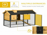 Outdoor Rabbit Hutch, with Run, Removable Tray, Asphalt Roof, 120 x 55.5 x 80cm T3398P554337