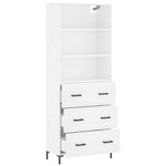 Highboard White 69.5x34x180 cm Engineered Wood 3189381