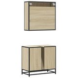 2 Piece Bathroom Furniture Set Sonoma Oak Engineered Wood 3300906