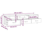 TV Cabinet HAMAR Honey Brown 158x40x40 cm Solid Wood Pine 340472