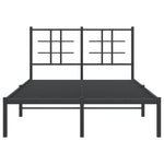 Metal Bed Frame without Mattress with Headboard Black 120x200cm 355559