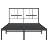 Metal Bed Frame without Mattress with Headboard Black 120x200cm 355559