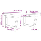 Basin Shelf Wall Mounted Steel and Solid Wood Beech 3302515