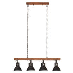 ZNTS Industrial Ceiling Lamp Black E27 Mango Wood 320523