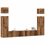 ZNTS 6 Piece TV Cabinet Set Wall-mounted Old Wood Engineered Wood 3329141