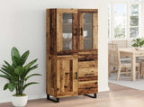 Highboard with Drawer 2 pcs Old Wood Engineered Wood 3415767