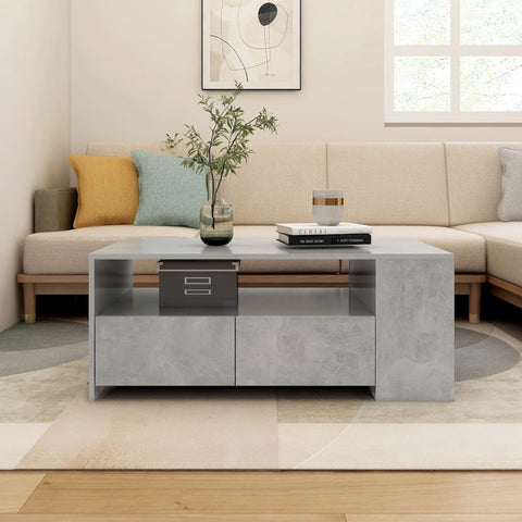 Coffee Table Concrete Grey 102x55x42 cm Engineered Wood 810921