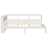 ZNTS Bookcase Bed without Mattress White 90x200 cm Solid Wood Pine 3324327