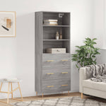 Highboard Grey Sonoma 69.5x34x180 cm Engineered Wood 3189371