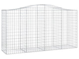 Arched Gabion Baskets 5 pcs 200x50x140/160 cm Galvanised Iron 3145685