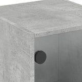 Side Cabinet with Glass Doors Concrete Grey 35x37x75.5 cm 836402