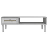Coffee Table SENJA Rattan Look White 100x55x33 cm Solid Wood 358047
