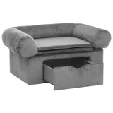 Dog Sofa with Drawer Grey 75x50x38 cm Plush 171076