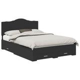 Bed Frame with Headboard Black 140 x 200 cm Engineered Wood 3413595