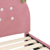 Children's Bed Frame with Headboard Pink 80 x 160 cm Velvet 42011065