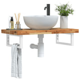 Basin Shelf Wall Mounted Steel and Solid Wood Acacia 3302740