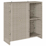 Storage Cabinet with Shelf Light Grey 100 x 36 x 102 cm Rattan 4103825