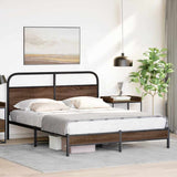 Bed Frame without Mattress 160x200 cm Brown Oak Engineered Wood 4100467