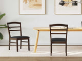 Dining Chair 2 pcs Light Brown and Black Solid Rubber Wood 42020493