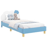 Children's Bed Frame with Headboard Blue 90 x 200 cm PU 42011023