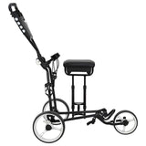 Golf Trolley with Seat Black and White 100 x 60 x 130 cm Iron 42033587