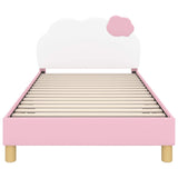 Children's Bed Frame with Headboard Pink 90 x 190 cm PU 42011020