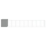 Dog House with Run Light Grey 165x1067x181 cm Galvanised Steel 3189107