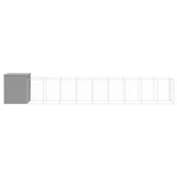 Dog House with Run Light Grey 165x1067x181 cm Galvanised Steel 3189107