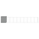Dog House with Run Light Grey 165x1067x181 cm Galvanised Steel 3189107