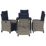 Garden Dining Set with Cushion 5 pcs Grey Poly Rattan 3380471