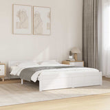 Bed Frame without Mattress White Solid Wood 140x190 cm 815025