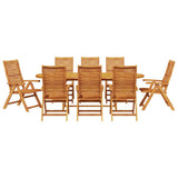 Garden Dining Set Folding 9 pcs Brown Solid Acacia Wood 3375723