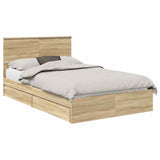 Storage Bed with Drawer Sonoma Oak 120 x 200 cm Engineered Wood 3410814