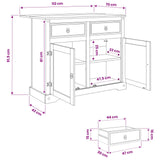 Kitchen Trolley 2 pcs White and Honey Wax 112 x 70 x 91.5 cm 3425385