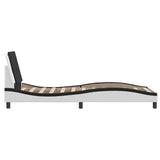 Bed Frame without Mattress "Zadar" White and Black 100x200 cm Faux Leather 3208169