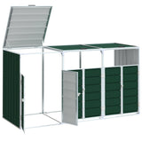 Wheelie Bin Storage for Triple Bins Green 216x81x115 cm Steel 4006179