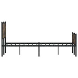 Metal Bed Frame without Mattress Smoked Oak 120x200 cm 4007848