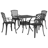 Garden Dining Set Black Cast Aluminium Medium Durable 3216350
